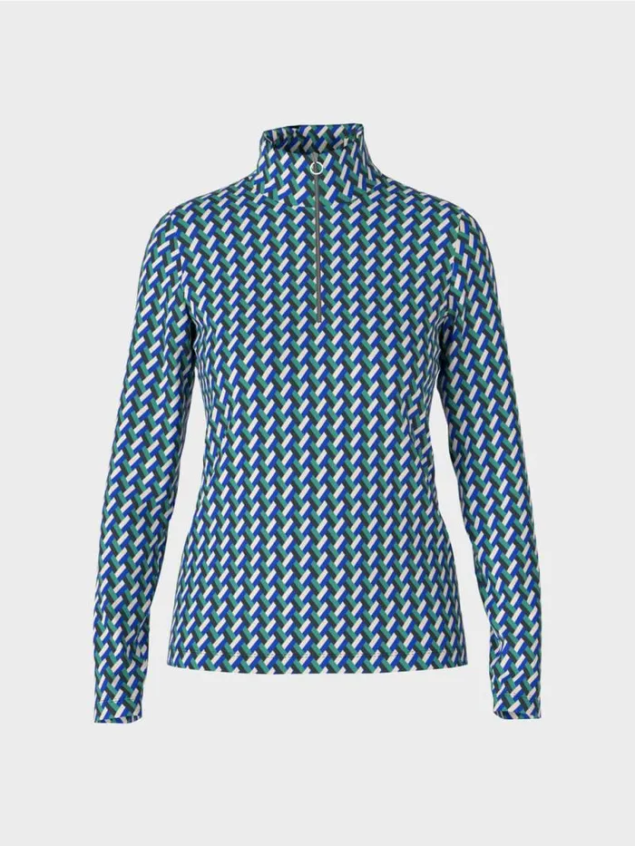 Shirts and Tops Damen Marc Cain Gemustertes TShirt Mit Stehkragen Enamel