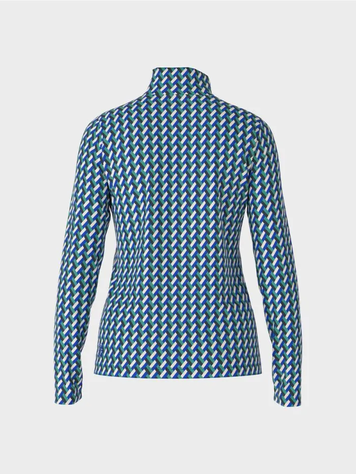 Shirts and Tops Damen Marc Cain Gemustertes TShirt Mit Stehkragen Enamel