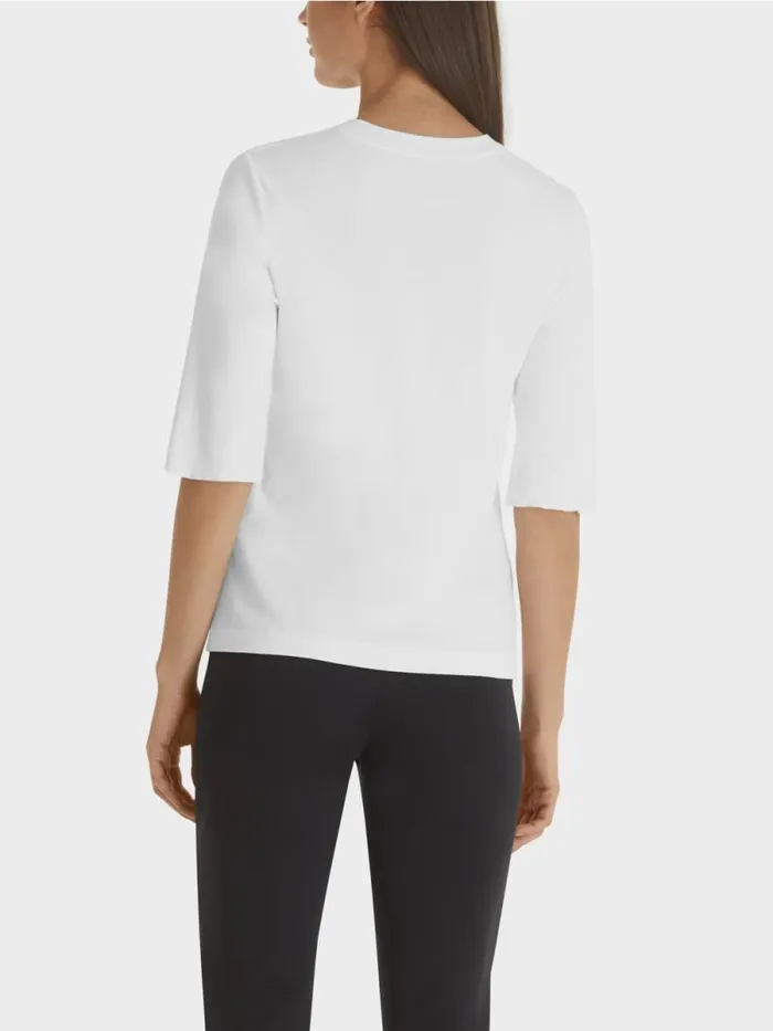 Shirts and Tops Damen Marc Cain Shirt Aus BaumwollRippJersey White