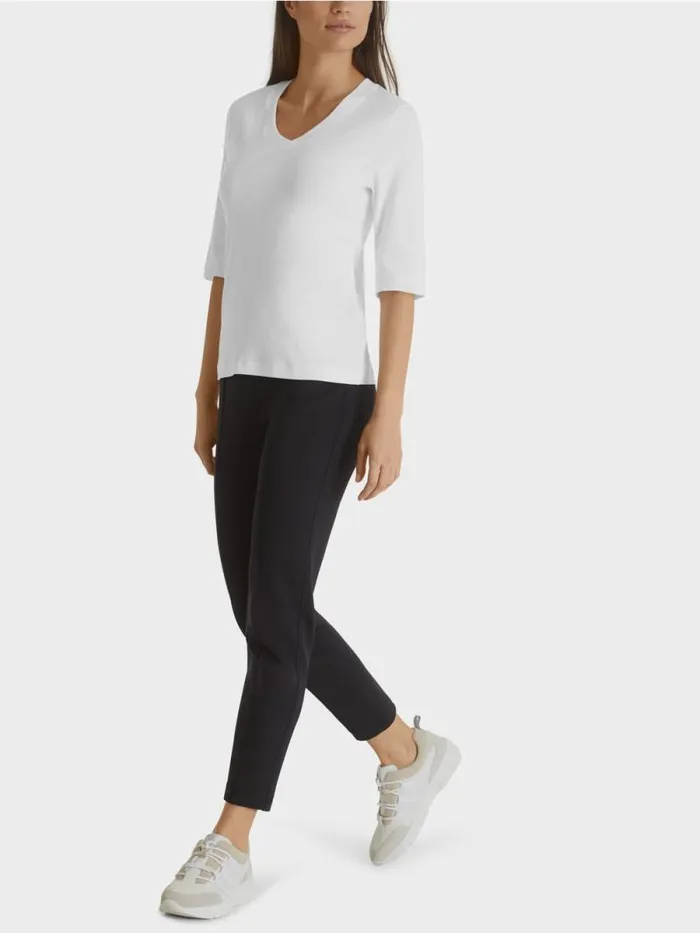 Shirts and Tops Damen Marc Cain Shirt Aus BaumwollRippJersey White