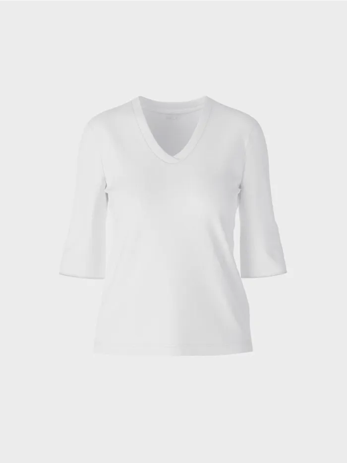 Shirts and Tops Damen Marc Cain Shirt Aus BaumwollRippJersey White