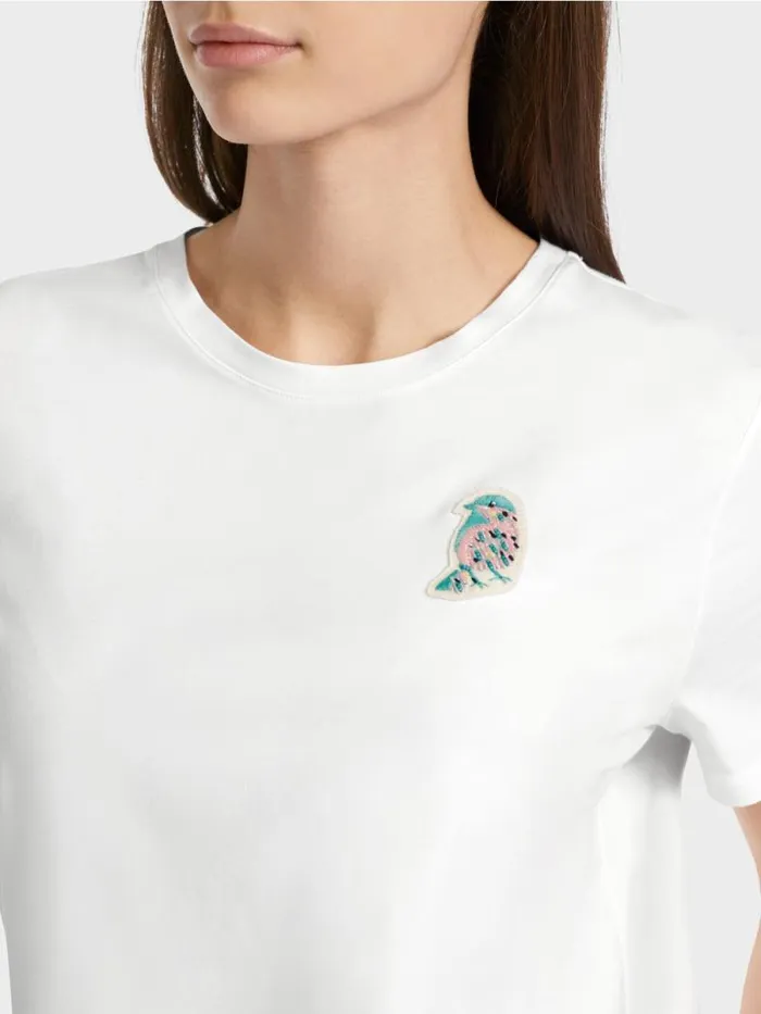 Shirts and Tops Damen Marc Cain TShirt Mit VogelApplikation White
