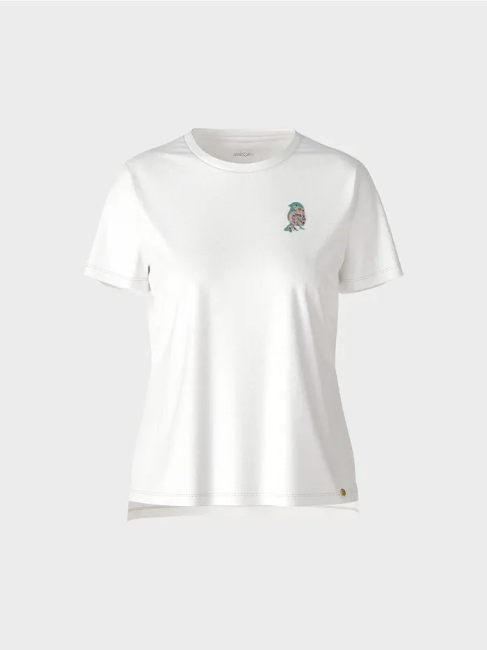 Shirts and Tops Damen Marc Cain TShirt Mit VogelApplikation White