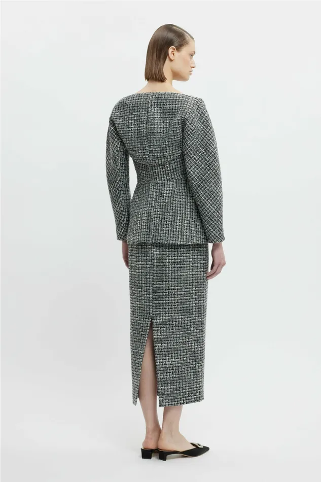 Shirts and Tops Emilia Wickstead Women Holden Top In Ivory and Black Boucle Tweed Shirts and Tops Emilia Wickstead Women Holden Top In Ivory and Black Boucle Tweed