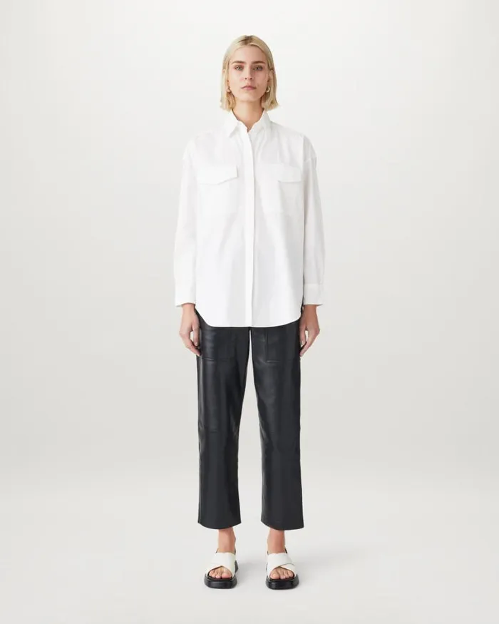 Shirts and Tops Women Belstaff Hurste Oversized Shirt White Shirts and Tops Women Belstaff Hurste Oversized Shirt White