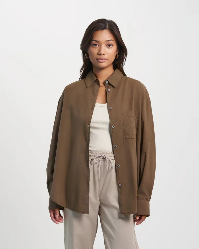 Shirts Colorfulstandard Women Organic Oversized Shirt 8211 Ivory White