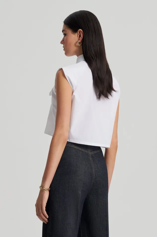 Shirts PARACHUTE CROP SHIRT WHITE Scanlan Theodore Women Shirts PARACHUTE CROP SHIRT WHITE Scanlan Theodore Women