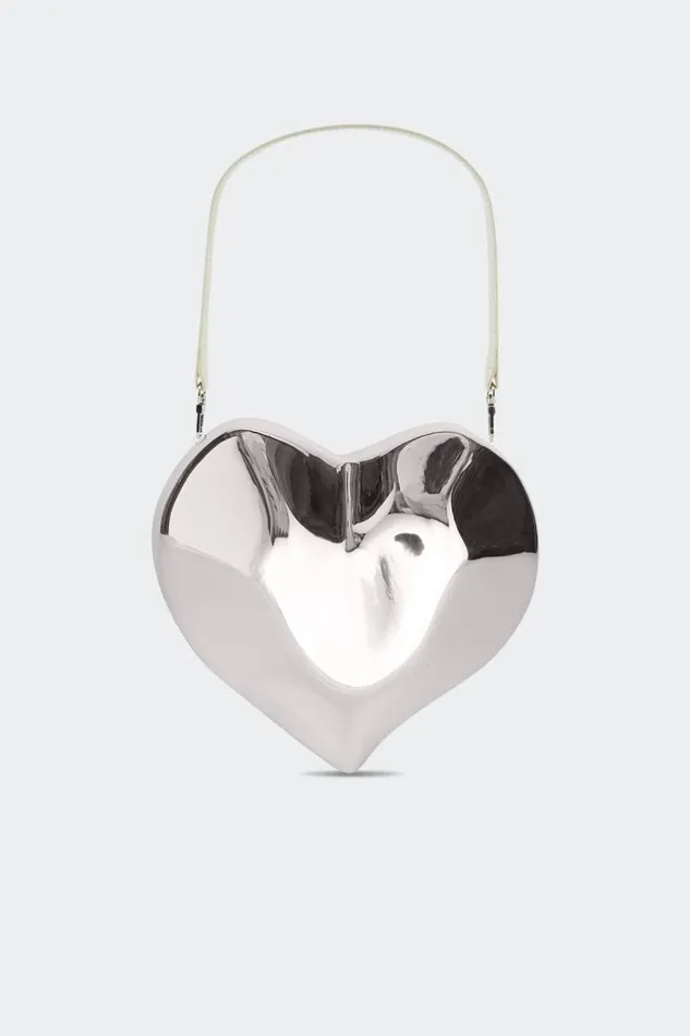 Shop Simon Miller MINI BAGS Molded Heart Bag Silver