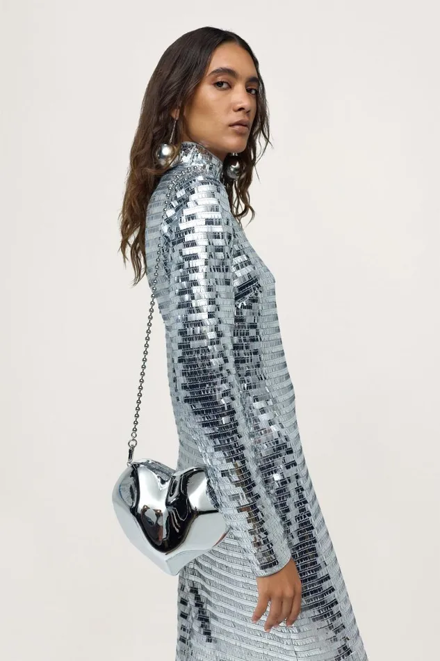 Shop Simon Miller MINI BAGS Molded Heart Bag Silver