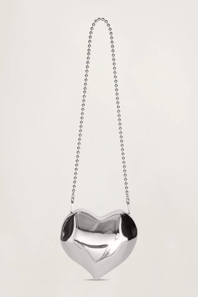 Shop Simon Miller MINI BAGS Molded Heart Bag Silver