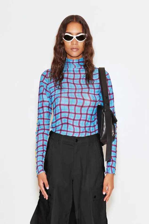 Shop Simon Miller TOPS Combo Wendel Top Blue Yellow Plaid