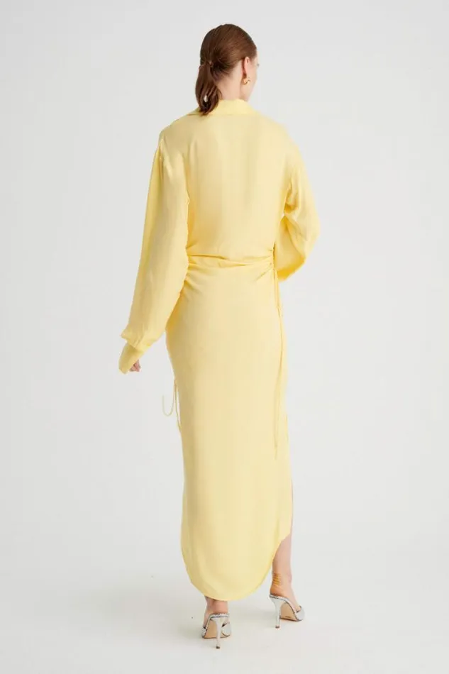 Shop SUBOO Dresses Halley Maxi Shirt Dress 8211 Butter
