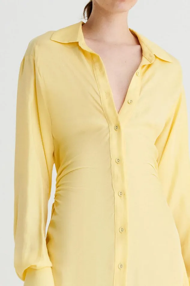 Shop SUBOO Dresses Halley Maxi Shirt Dress 8211 Butter