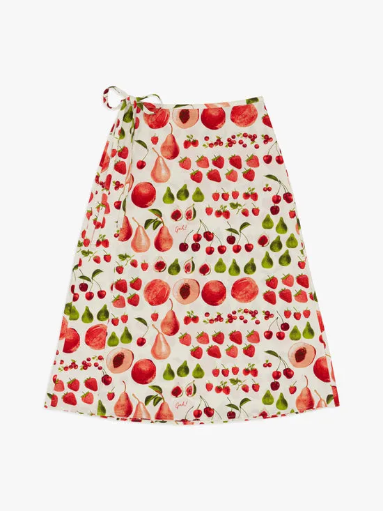 Skirts Lisa Says Gah Women Capri Wrap Skirt Fruit Print