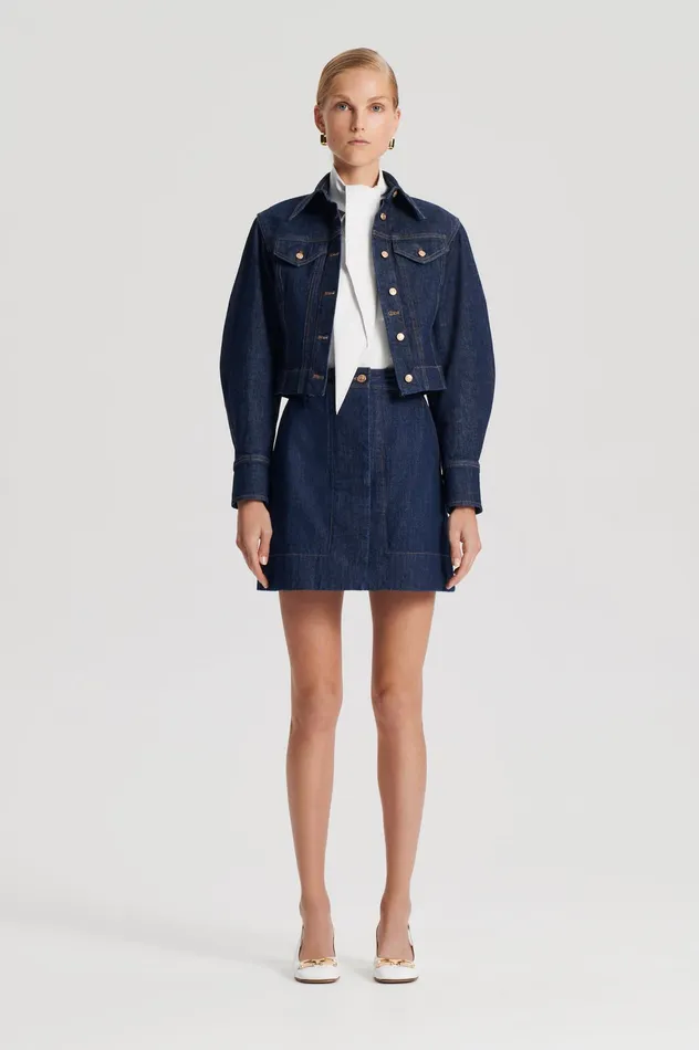Skirts Scanlan Theodore Women DENIM MINI SKIRT INDIGO