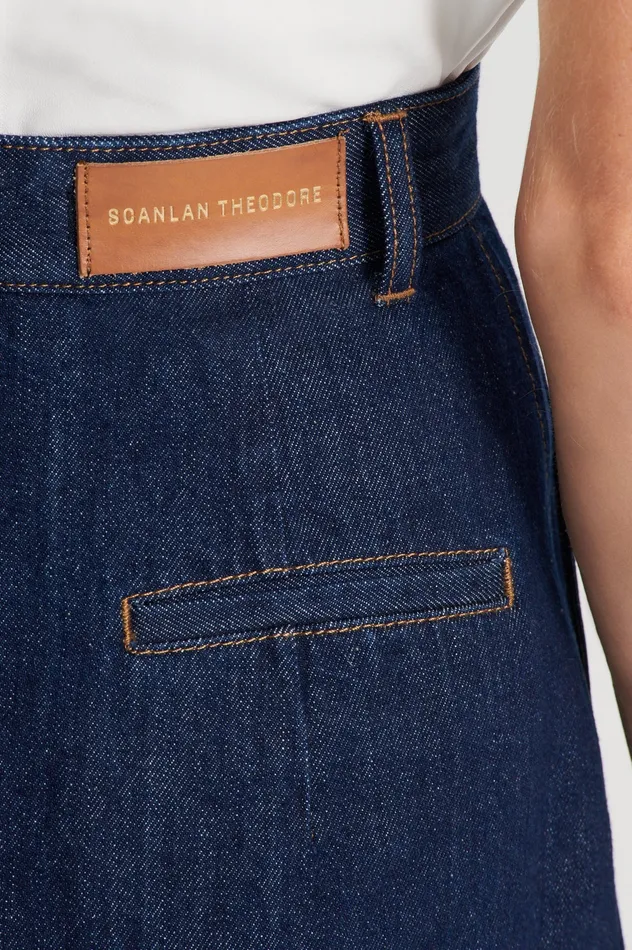 Skirts Scanlan Theodore Women DENIM MINI SKIRT INDIGO Skirts Scanlan Theodore Women DENIM MINI SKIRT INDIGO