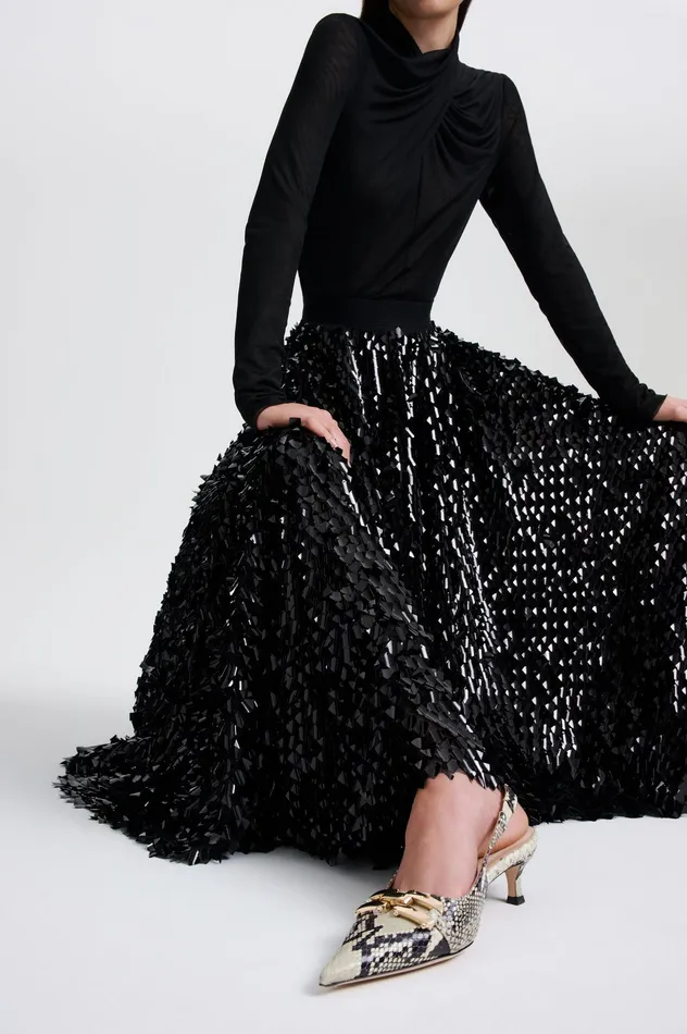 Skirts Scanlan Theodore Women PATENT SEQUIN TULLE SKIRT BLACK Skirts Scanlan Theodore Women PATENT SEQUIN TULLE SKIRT BLACK