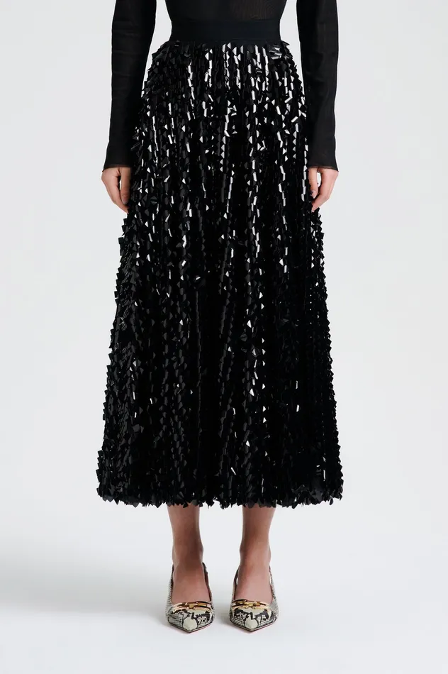 Skirts Scanlan Theodore Women PATENT SEQUIN TULLE SKIRT BLACK Skirts Scanlan Theodore Women PATENT SEQUIN TULLE SKIRT BLACK
