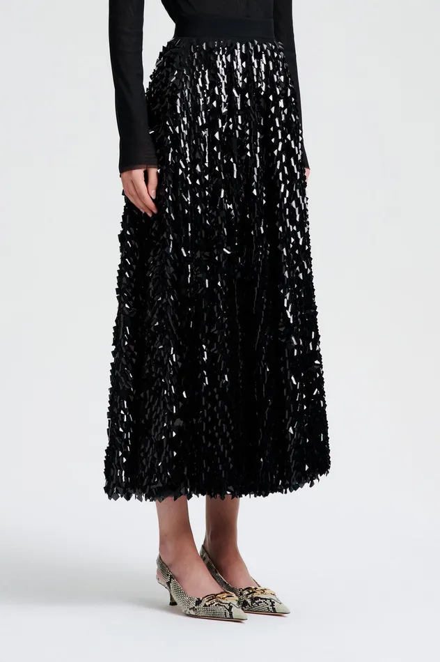 Skirts Scanlan Theodore Women PATENT SEQUIN TULLE SKIRT BLACK Skirts Scanlan Theodore Women PATENT SEQUIN TULLE SKIRT BLACK