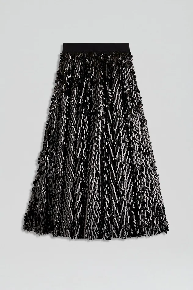 Skirts Scanlan Theodore Women PATENT SEQUIN TULLE SKIRT BLACK Skirts Scanlan Theodore Women PATENT SEQUIN TULLE SKIRT BLACK