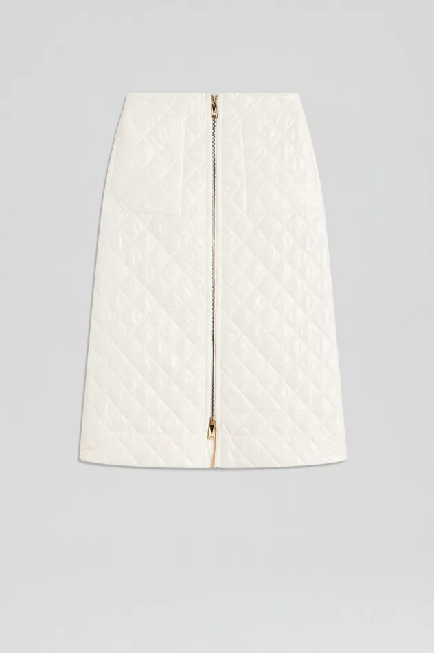 Skirts Scanlan Theodore Women QUILTED SKIRT WHITE Skirts Scanlan Theodore Women QUILTED SKIRT WHITE
