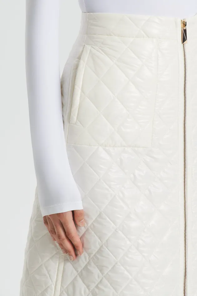 Skirts Scanlan Theodore Women QUILTED SKIRT WHITE Skirts Scanlan Theodore Women QUILTED SKIRT WHITE