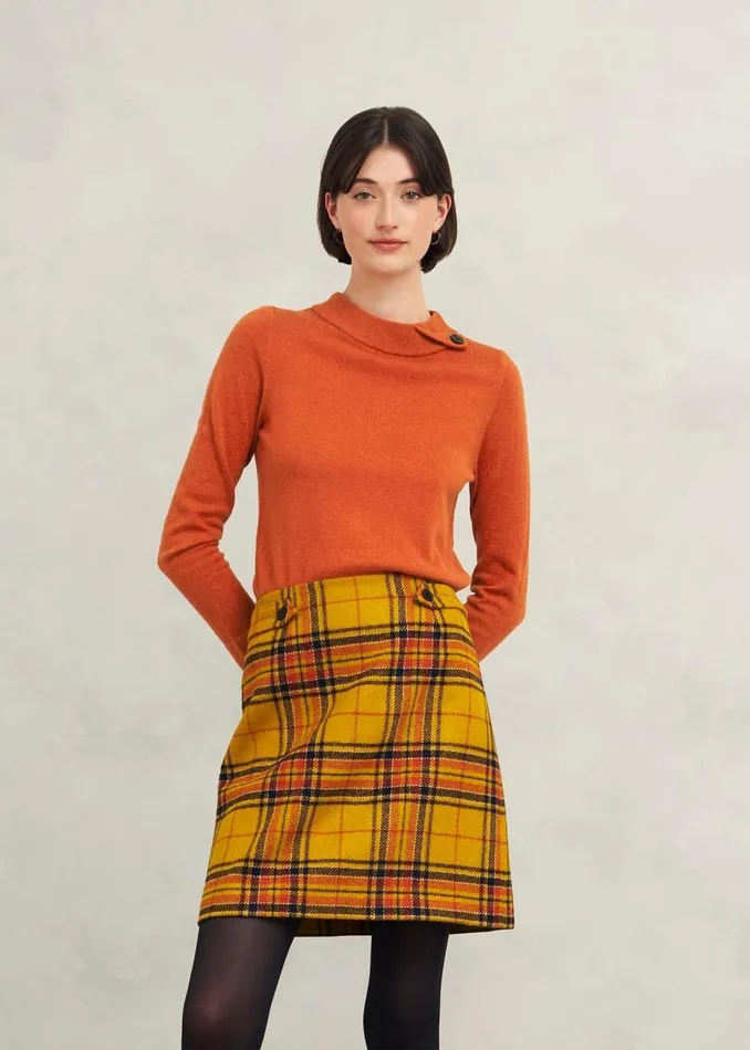 Skirts Women HOBBS Maeve Wool Skirt Ochre Multi