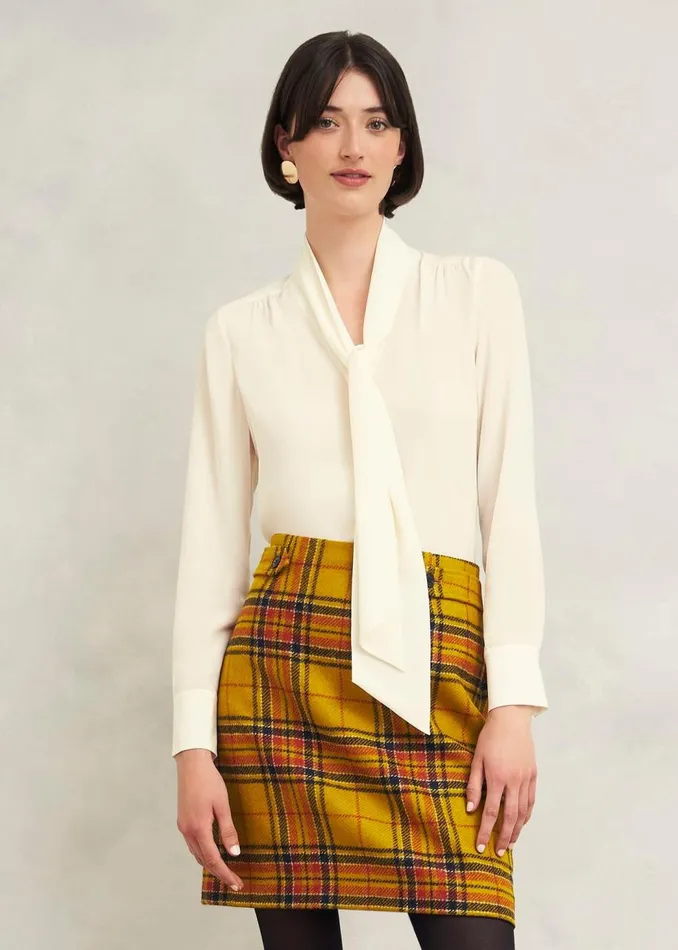 Skirts Women HOBBS Maeve Wool Skirt Ochre Multi