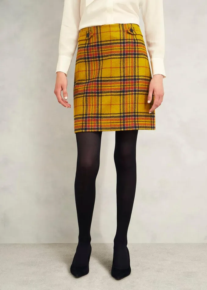 Skirts Women HOBBS Maeve Wool Skirt Ochre Multi