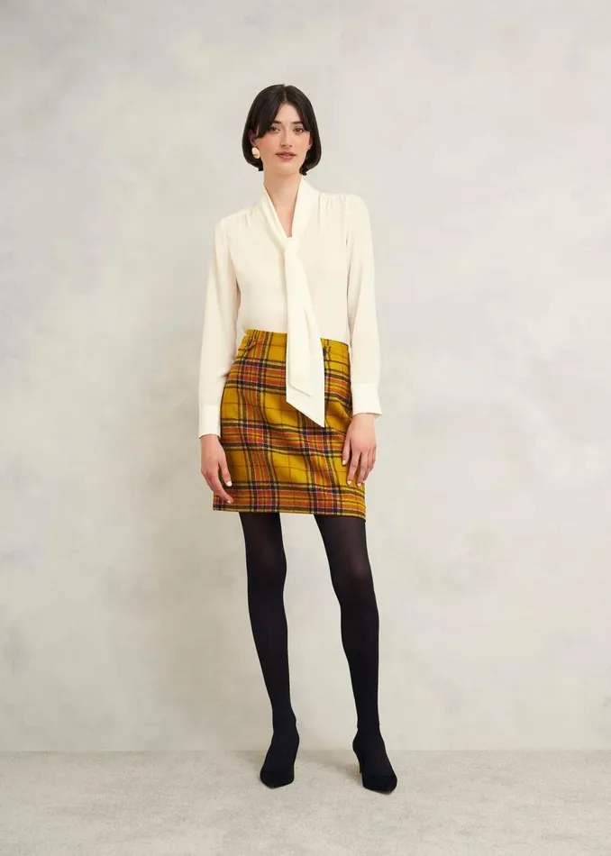 Skirts Women HOBBS Maeve Wool Skirt Ochre Multi