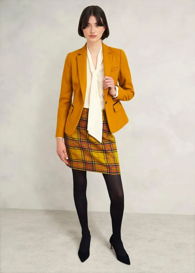 Skirts Women HOBBS Maeve Wool Skirt Ochre Multi