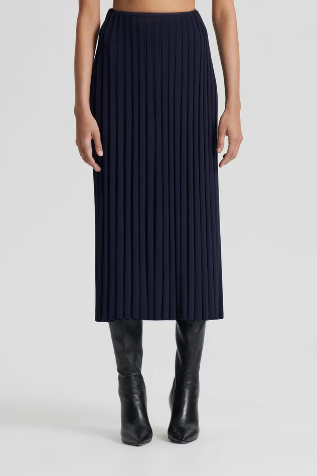 Skirts Women Scanlan Theodore PLEATED RIB SKIRT 16 NAVY Skirts Women Scanlan Theodore PLEATED RIB SKIRT 16 NAVY