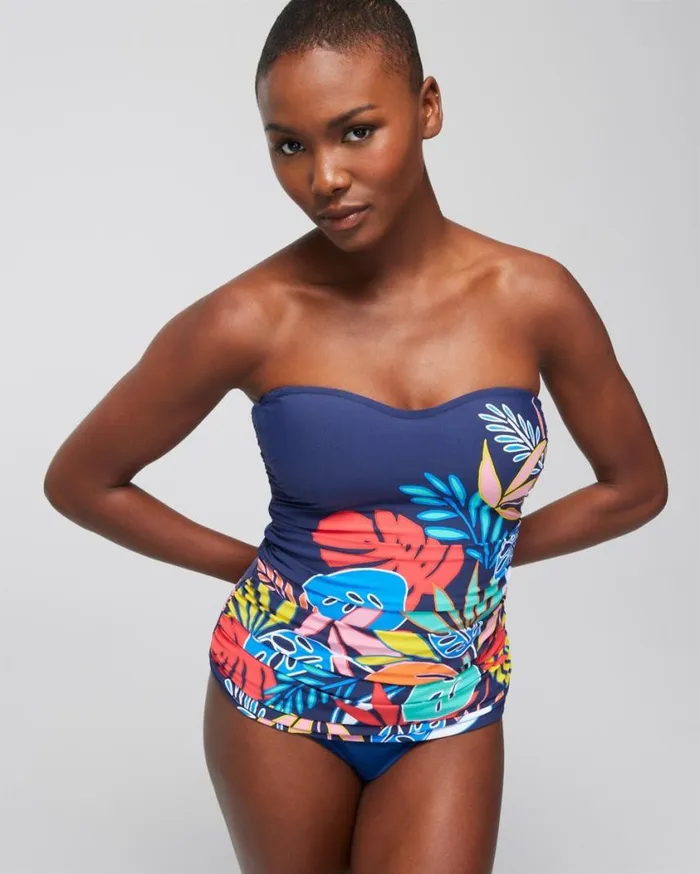 Soma Bleu Rod Color Field Shirred Bandini Multi Women Swim