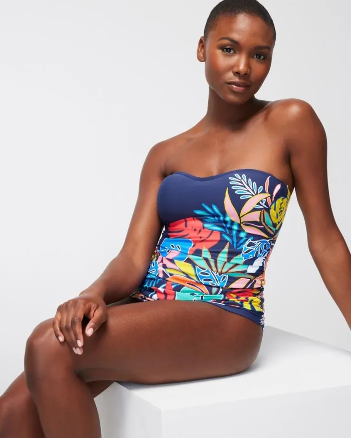 Soma Bleu Rod Color Field Shirred Bandini Multi Women Swim