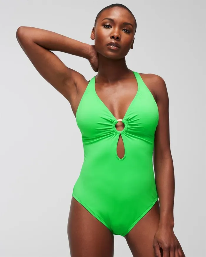 Soma Bleu Rod Ring Me Up OverTheShoulder OnePiece Parakeet Women Swim