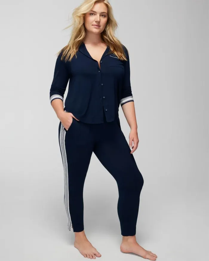 Soma Cool Nights Ankle Pajama Pants Nightfall Navy Women Matching Sets and Separates