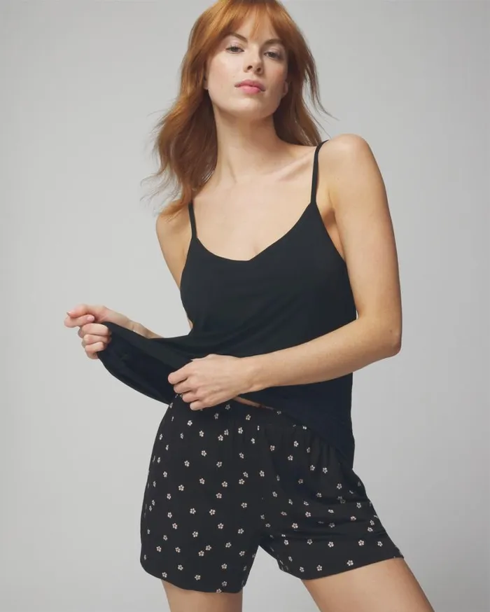 Soma Cool Nights Shorts Paisley Floral White S Women Matching Sets and Separates