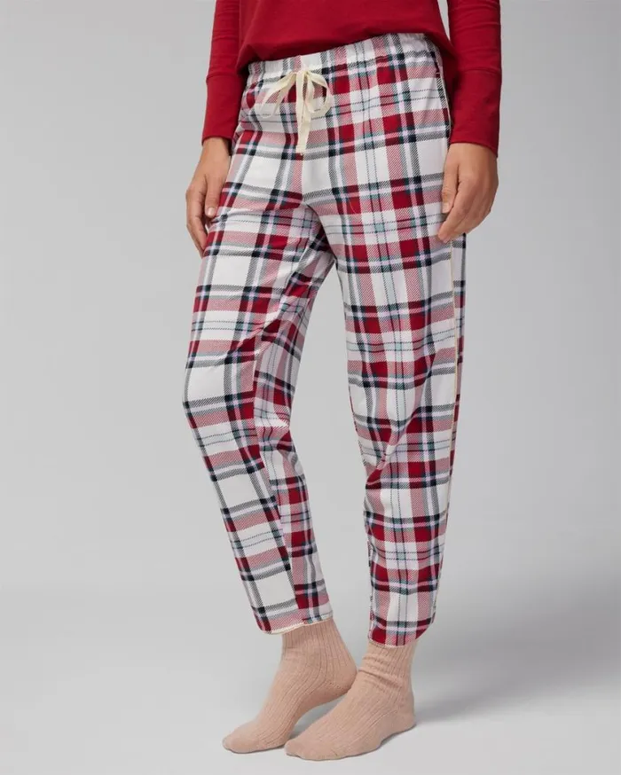 Soma Embraceable Ankle Pants Tidings Of Joy Green Women Pajama Bottoms