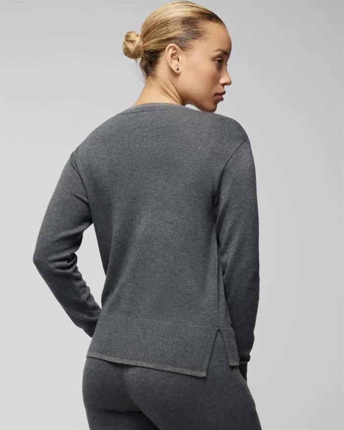 Soma Luxe Soft Cardigan Heather Quartz Women Sweaters and Jackets