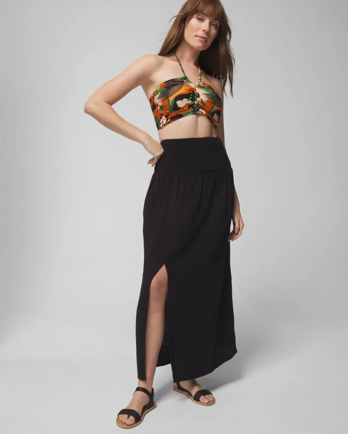 Soma Soma Swim Convertible Skirt Dress Black Women Swim