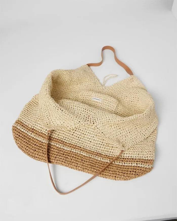 Soma Soma Swim Oversized Beach Bag Brown Women Swim