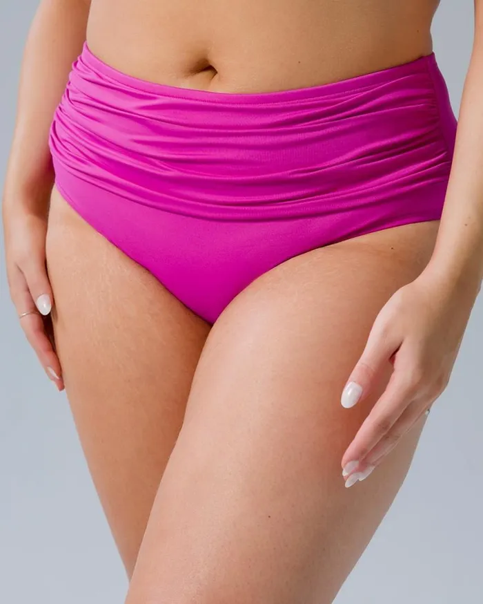 Soma Soma Swim Rouched HighWaisted Bikini Bottom Orchid Daze Women Swim