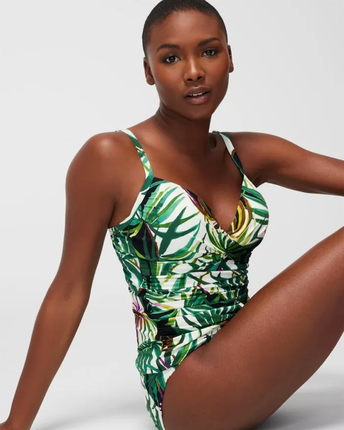 Soma Soma Swim Twist Tankini Bungalow Palms Mini Ivory Women Swim