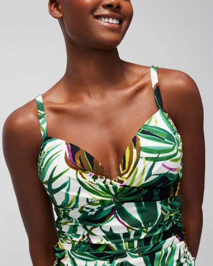 Soma Soma Swim Twist Tankini Bungalow Palms Mini Ivory Women Swim