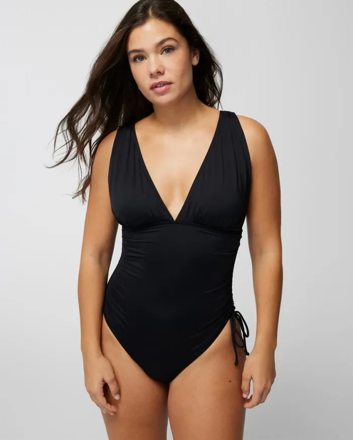 Soma Soma Swim VNeck OnePiece Black Women Swim