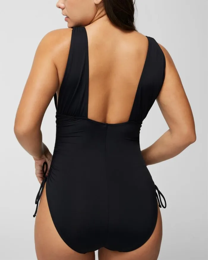 Soma Soma Swim VNeck OnePiece Black Women Swim