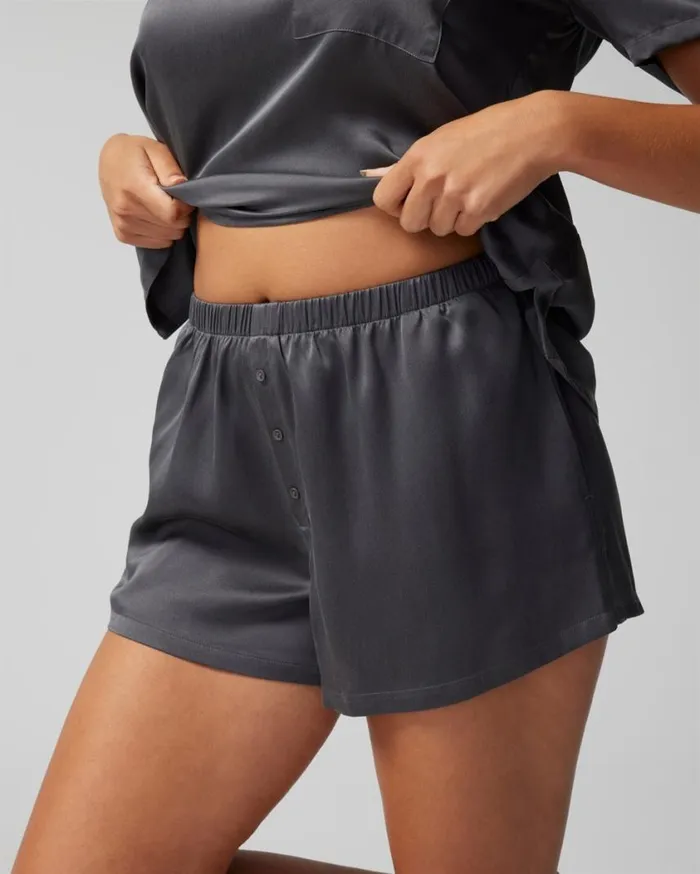 Soma Washable Silk Shorts Galaxy Gray Women Pajama Bottoms