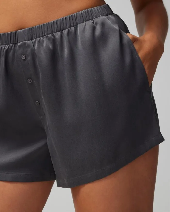 Soma Washable Silk Shorts Galaxy Gray Women Pajama Bottoms
