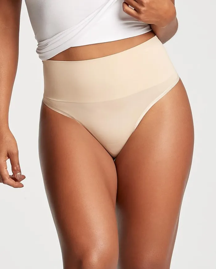 Soma Yummie Ultralight Seamless Smoothing Thong Almond Women Panties