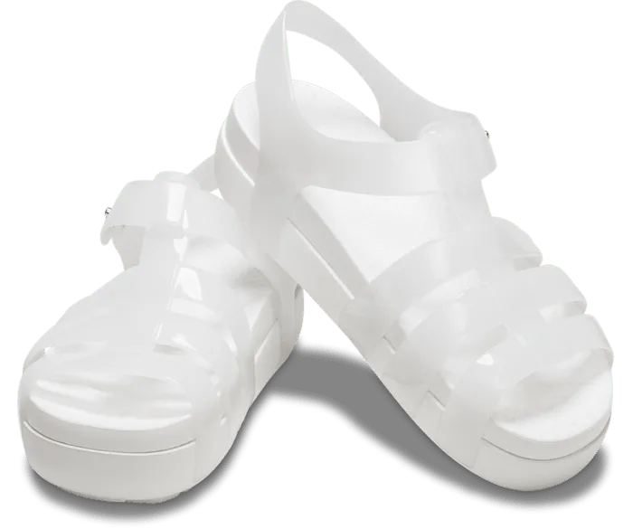 Splash Glossy Fisherman White Women Crocs Sandals